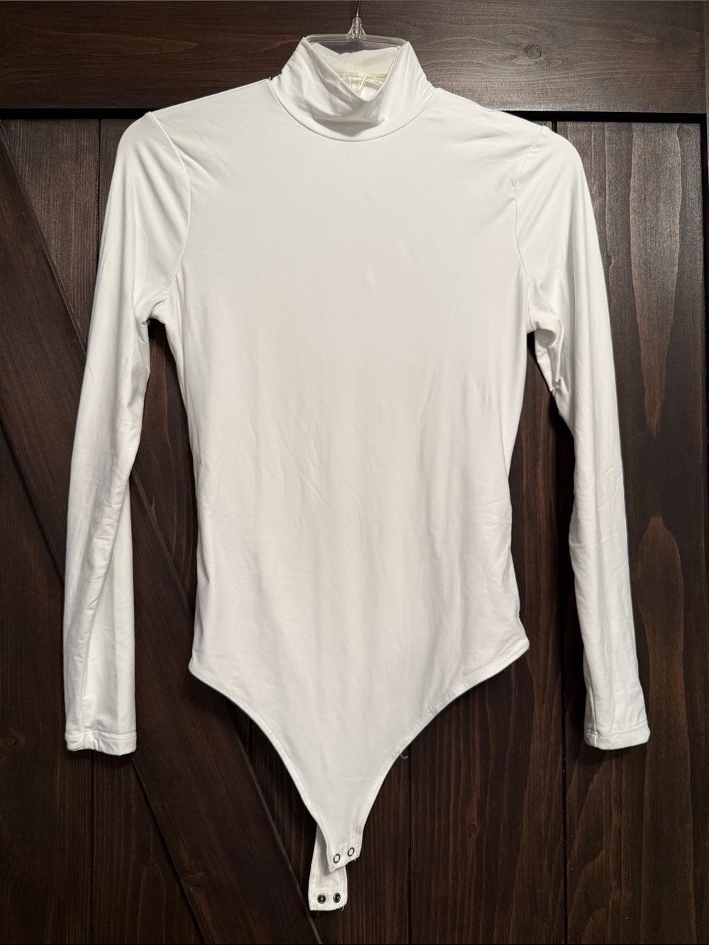 Abercrombie & Fitch White Stretch Long Sleeve Top